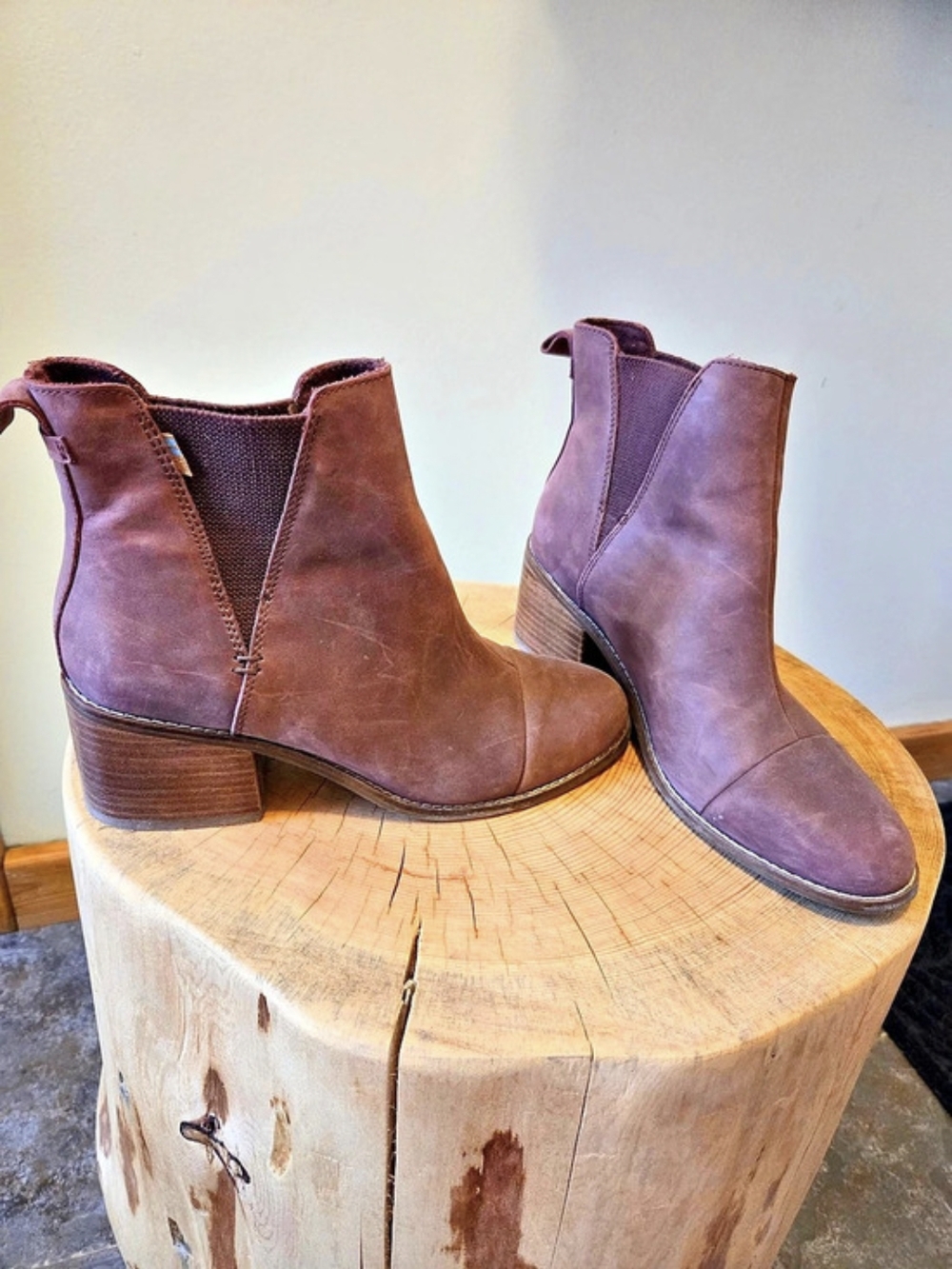 TOMS Reese Cap Toe Chelsea Boot Brown US 9